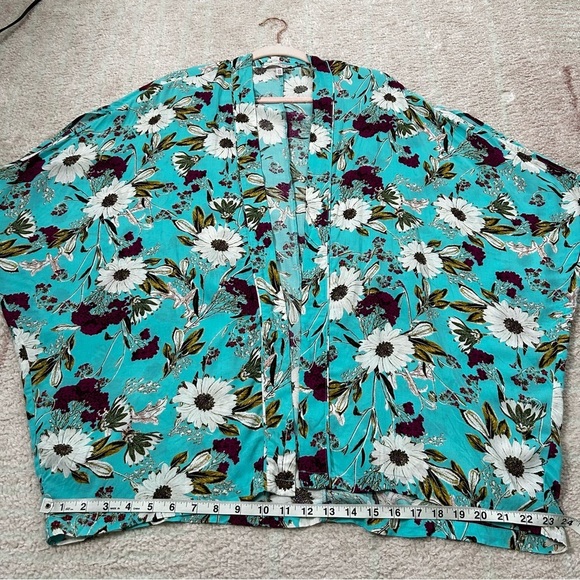 Victorias Secret Floral Kimono Open Front Cardigan Size XS/SM Bohemian Coverup - Picture 8 of 10